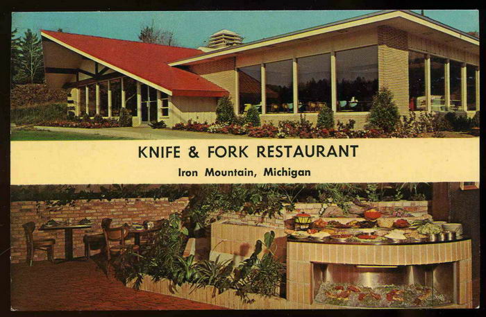 Knife & Fork Restaurant - Old Post Card